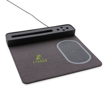 Logo trade corporate gifts image of: Air mousepad with 5W wireless charging and USB