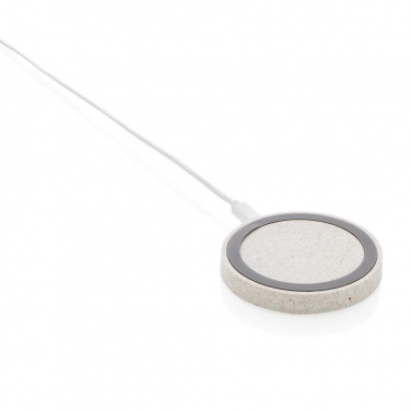 Logotrade promotional product image of: Wheat Straw 5W round wireless charging pad