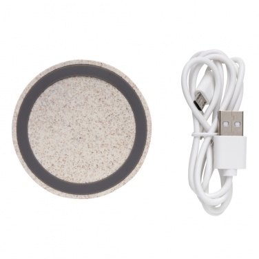 Logo trade promotional items picture of: Wheat Straw 5W round wireless charging pad