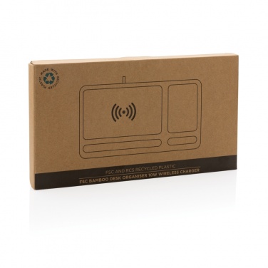 Logotrade business gift image of: Bamboo desk organiser 10W wireless charger
