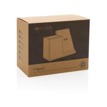 Logo trade promotional merchandise picture of: Calgary bamboo 10W wireless charger