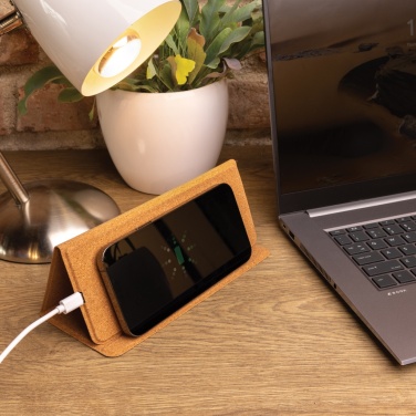 Logotrade business gifts photo of: 10W wireless charging cork mousepad and stand