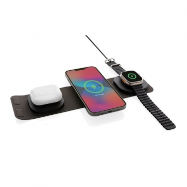 Logotrade promotional gifts photo of: Swiss Peak RCS rplastic 3-in-1 wireless 15W travel charger