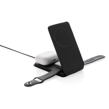 Logotrade advertising products photo of: Swiss Peak RCS rPU 15W  3-in-1 magnetic wireless charger
