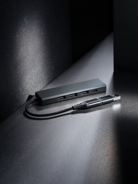 Logotrade promotional merchandise picture of: Terra RCS recycled aluminium hub with 3 USB ports