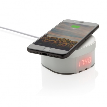 Logotrade promotional gift picture of: Aria 5W Wireless Charging Digital Clock