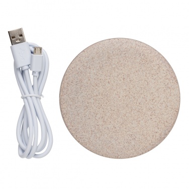 Logo trade corporate gifts picture of: 5W Wheat straw wireless charger