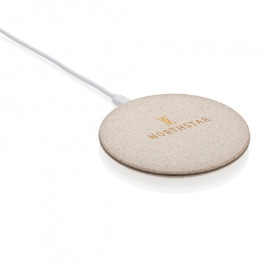 Logo trade business gift photo of: 5W Wheat straw wireless charger