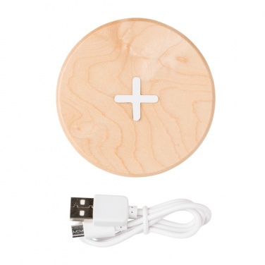 Logo trade business gifts image of: 5W wood wireless charger
