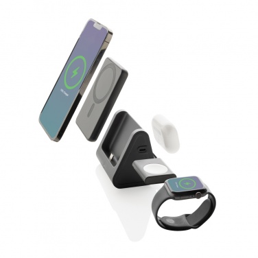 Logotrade advertising product image of: Powerbase RCS recycled plastic 3 in 1 charger with powerbank