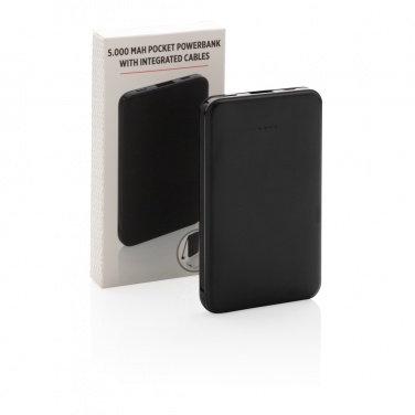 Logotrade business gifts photo of: 5.000 mAh Pocket Powerbank with integrated cables