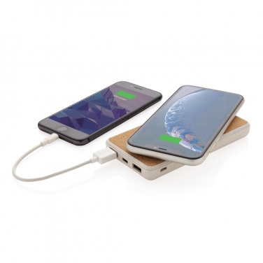 Logotrade promotional giveaways photo of: Cork and Wheat Straw 8.000 mAh 5W wireless powerbank