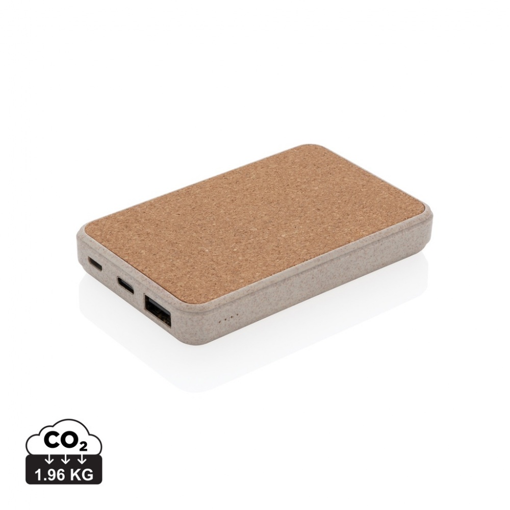 Logotrade promotional item image of: Cork and Wheat 5.000 mAh pocket powerbank