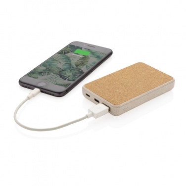 Logotrade promotional merchandise photo of: Cork and Wheat 5.000 mAh pocket powerbank