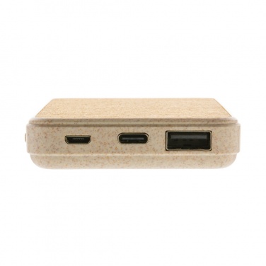 Logo trade promotional gifts image of: Cork and Wheat 5.000 mAh pocket powerbank