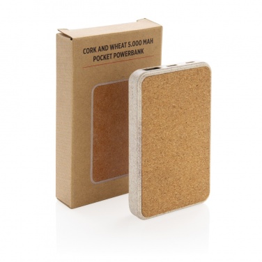Logotrade promotional merchandise picture of: Cork and Wheat 5.000 mAh pocket powerbank