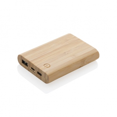Logo trade promotional gift photo of: Bamboo 5.000 mAh powerbank