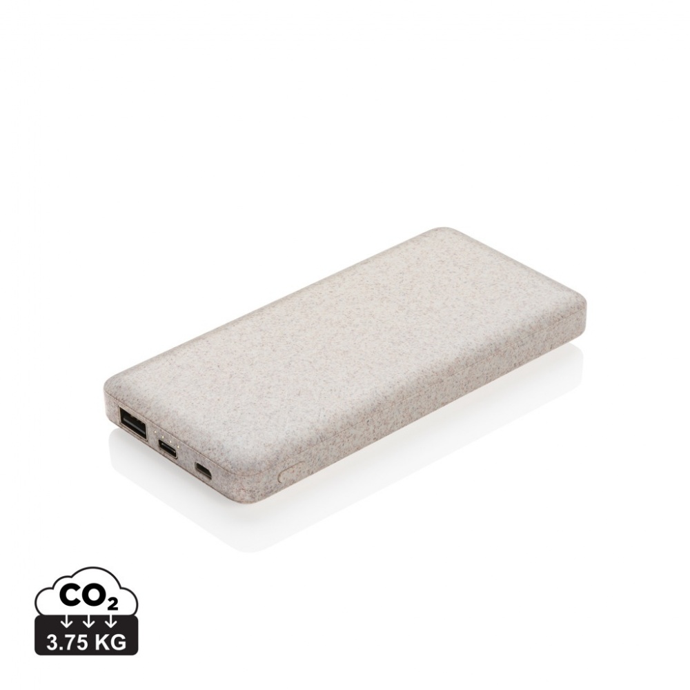 Logotrade promotional giveaway image of: 10.000 mah wheat straw powerbank