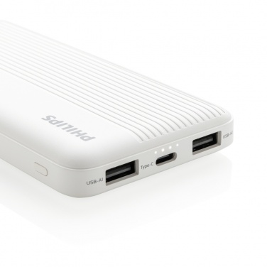 Logo trade promotional giveaways image of: Philips 10.000 mAh slim powerbank