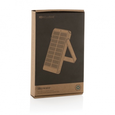 Logo trade promotional gift photo of: Skywave RCS recycled plastic solar powerbank 10000 mAh