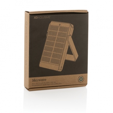 Logo trade business gifts image of: Skywave RCS rplastic solar powerbank 5000 mAh 10W wireless