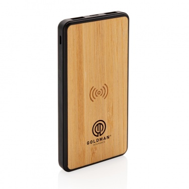 Logo trade promotional products image of: RCS recycled plastic 8000 mAh Wireless Powerbank
