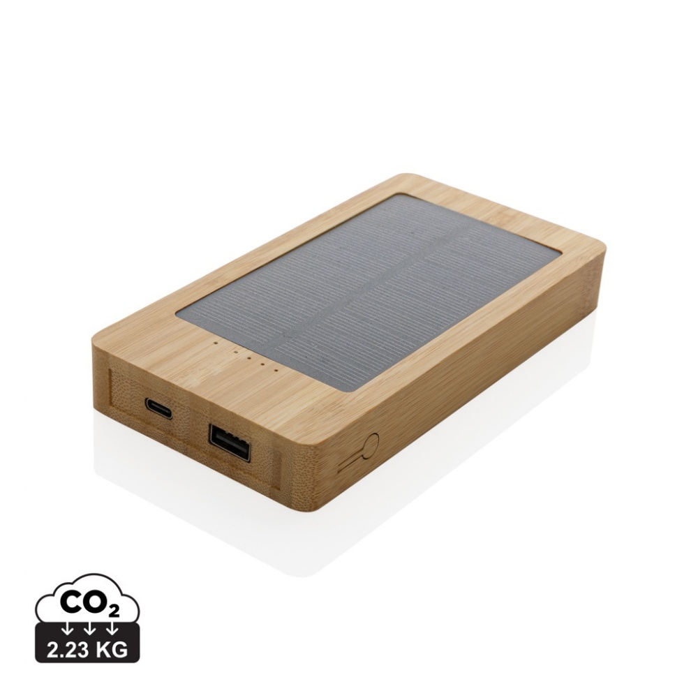 Logotrade promotional merchandise photo of: Sunwick 10.000 mAh Bamboo solar powerbank