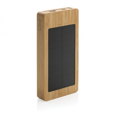 Logo trade promotional products image of: Sunwick 10.000 mAh Bamboo solar powerbank