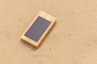 Logotrade promotional product image of: Sunwick 10.000 mAh Bamboo solar powerbank