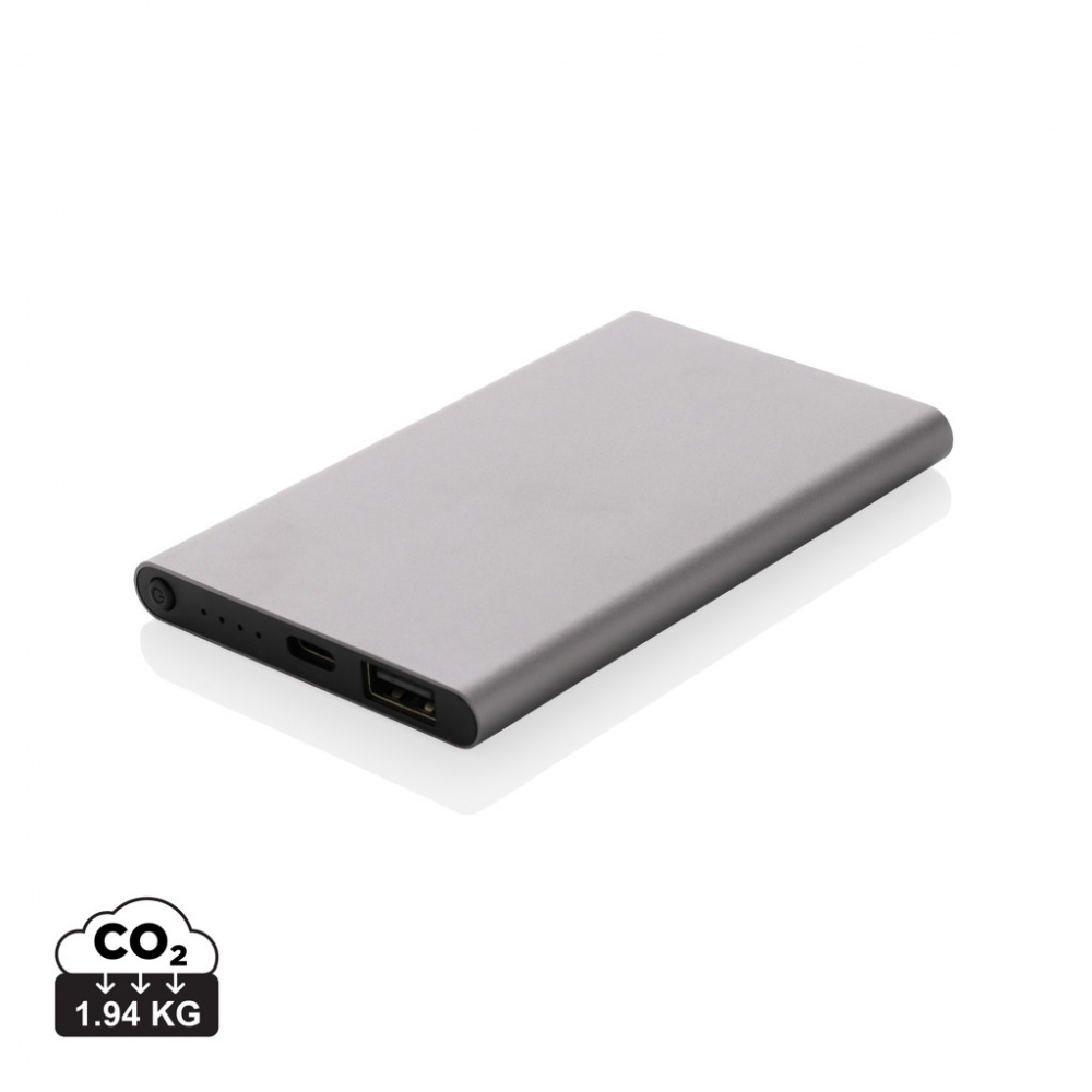 Logo trade promotional merchandise image of: RCS recycled plastic/aluminum 4000 mah powerbank with type C