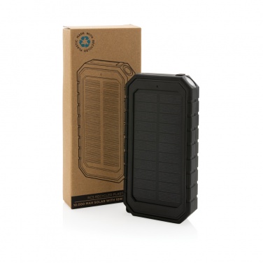 Logo trade promotional gift photo of: RCS recycled plastic Solar powerbank with 10W Wireless