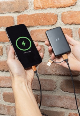 Logo trade promotional giveaways image of: RCS recycled plastic 5.000 mAh 5W wireless powerbank