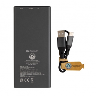 Logotrade corporate gift picture of: Terra RCS recycled 18W aluminium 10000 powerbank 10W