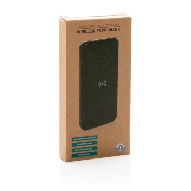 Logo trade promotional merchandise photo of: RCS standard recycled plastic wireless powerbank