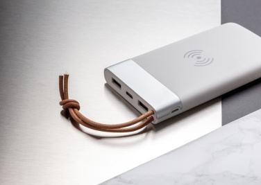 Logo trade promotional gifts picture of: Aria 8.000 mAh 5W wireless charging powerbank