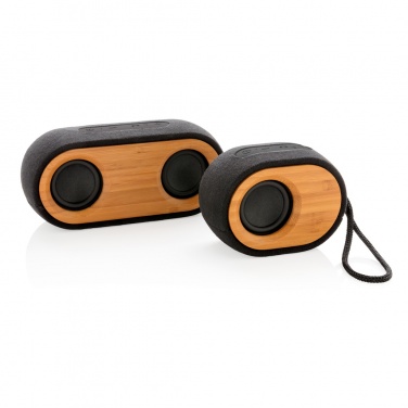 Logotrade promotional item image of: Bamboo X double speaker