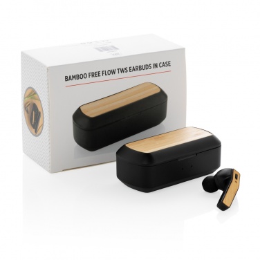 Logotrade promotional giveaways photo of: Bamboo Free Flow TWS earbuds in case
