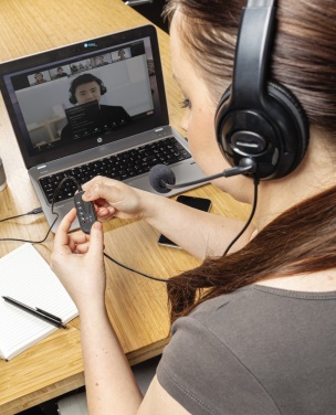 Logo trade promotional gifts image of: Over ear wired work headset