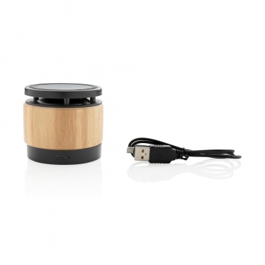 Logo trade promotional gift photo of: Bamboo wireless charger speaker