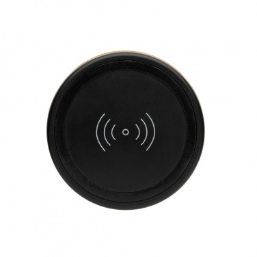Logo trade corporate gifts image of: Bamboo wireless charger speaker