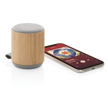 Logo trade business gifts image of: Bamboo and fabric 3W wireless speaker