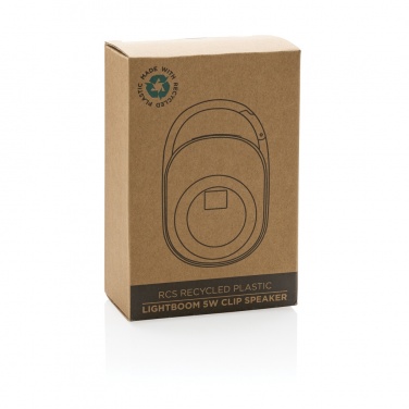 Logo trade promotional merchandise image of: RCS recycled plastic Lightboom 5W Clip speaker