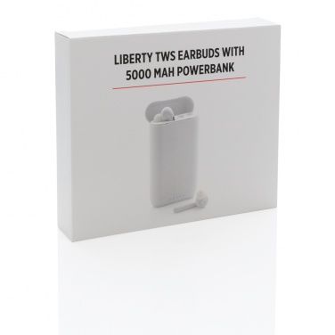 Logotrade promotional item picture of: Liberty TWS earbuds with 5.000 mAh powerbank