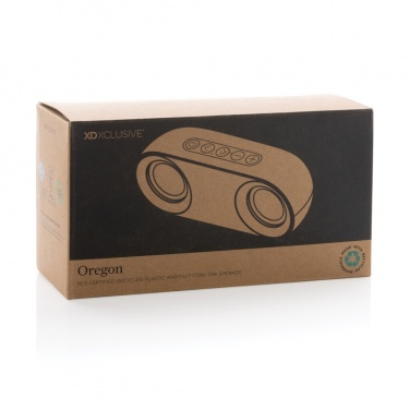Logo trade promotional merchandise picture of: Oregon RCS recycled plastic and cork 10W speaker