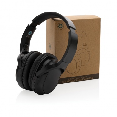 Logo trade promotional merchandise photo of: RCS recycled plastic Elite Foldable wireless headphone