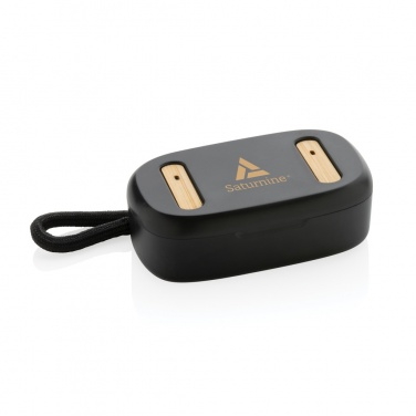 Logo trade business gift photo of: RCS recycled plastic & bamboo TWS earbuds