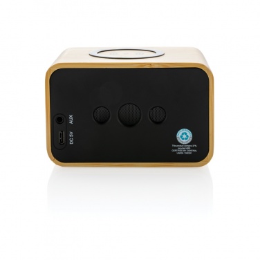 Logo trade promotional merchandise image of: RCS Rplastic 3W speaker with bamboo 5W wireless