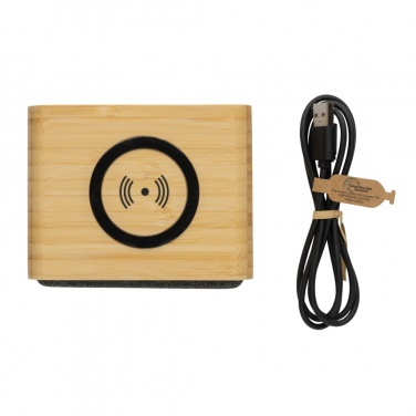 Logotrade promotional merchandise image of: RCS Rplastic 3W speaker with bamboo 5W wireless