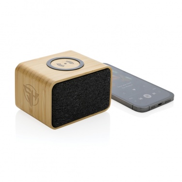Logo trade promotional products image of: RCS Rplastic 3W speaker with bamboo 5W wireless