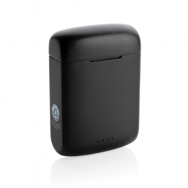 Logotrade promotional merchandise image of: Skywave RCS recycled plastic solar earbuds